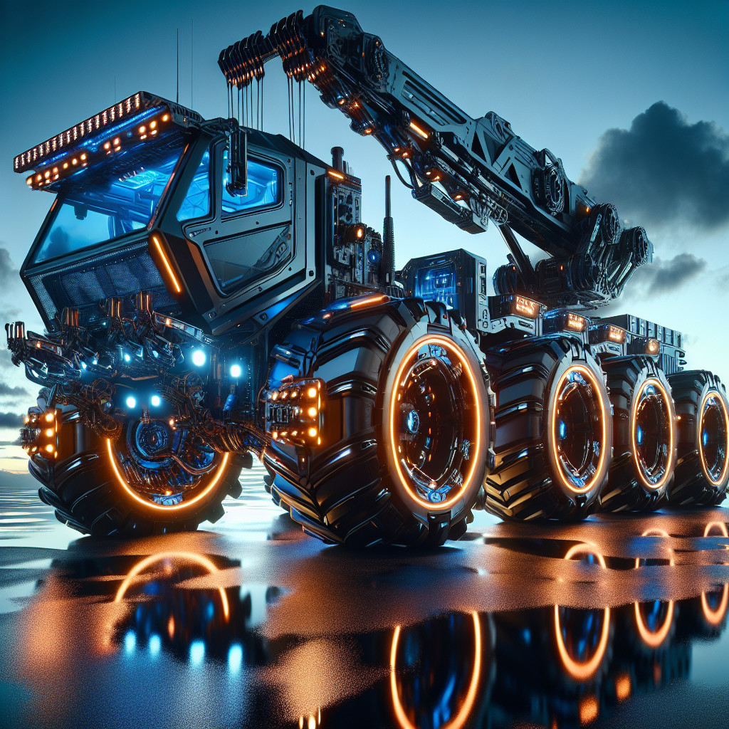 Futuristic Armored Vehicle Against Dramatic Sky