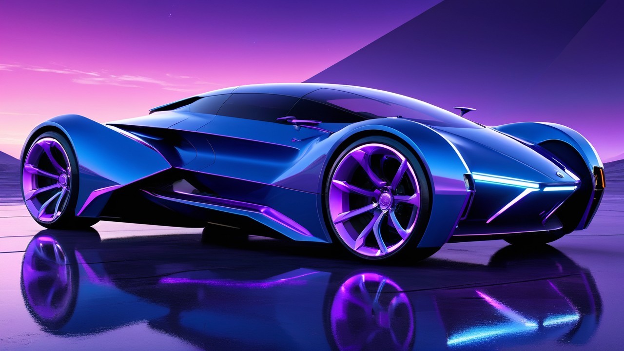 Futuristic Sports Car with Sleek Design and Colors