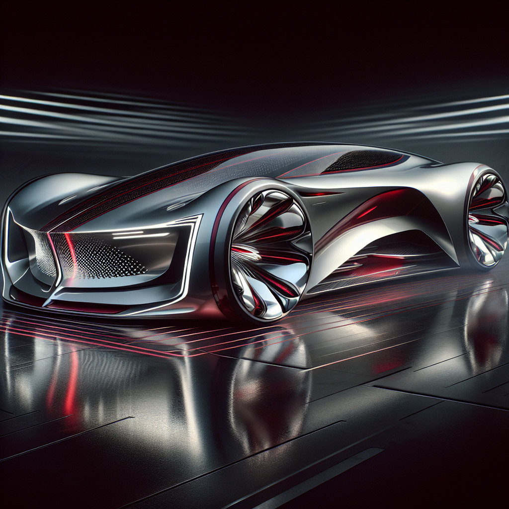 Futuristic Concept Car with Aerodynamic Design and Details