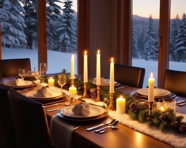 Elegant Dining Table Set for a Festive Gathering