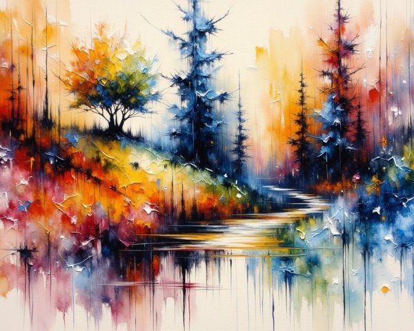 Vibrant Abstract Landscape with Colorful Elements