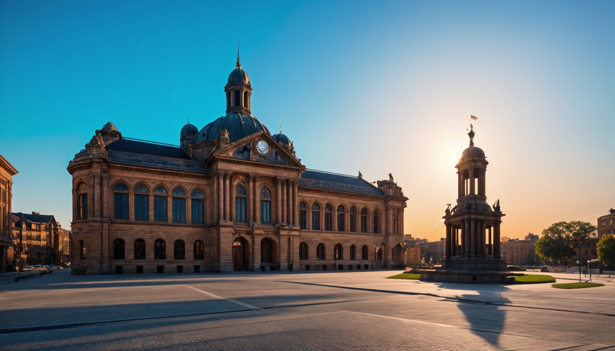 Ornate historic building with dome and clock tower