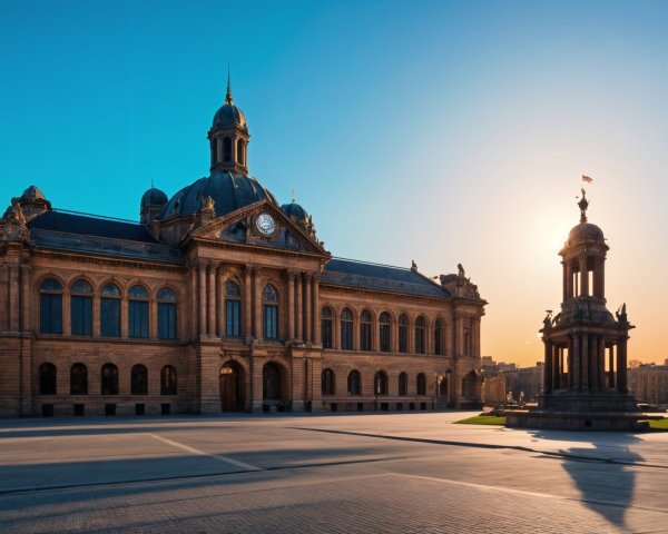 Ornate historic building with dome and clock tower