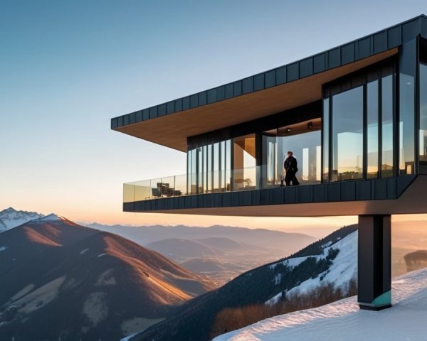 Modern Mountain Home with Panoramic Glass Views