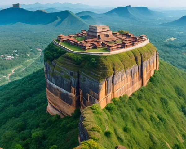 Aerial View of Mountains with Unique Cliff Structure