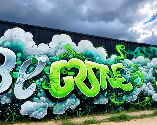 Vibrant Graffiti Mural on Shipping Container