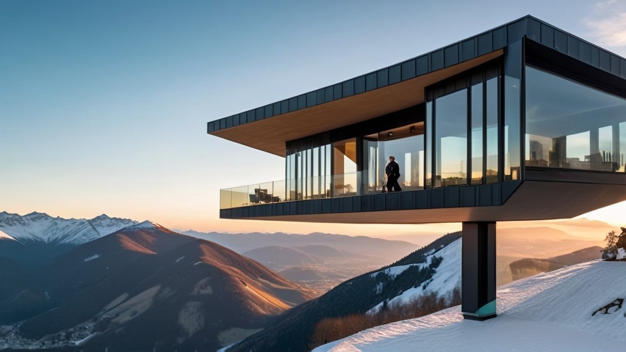 Modern Mountain Home with Panoramic Glass Views