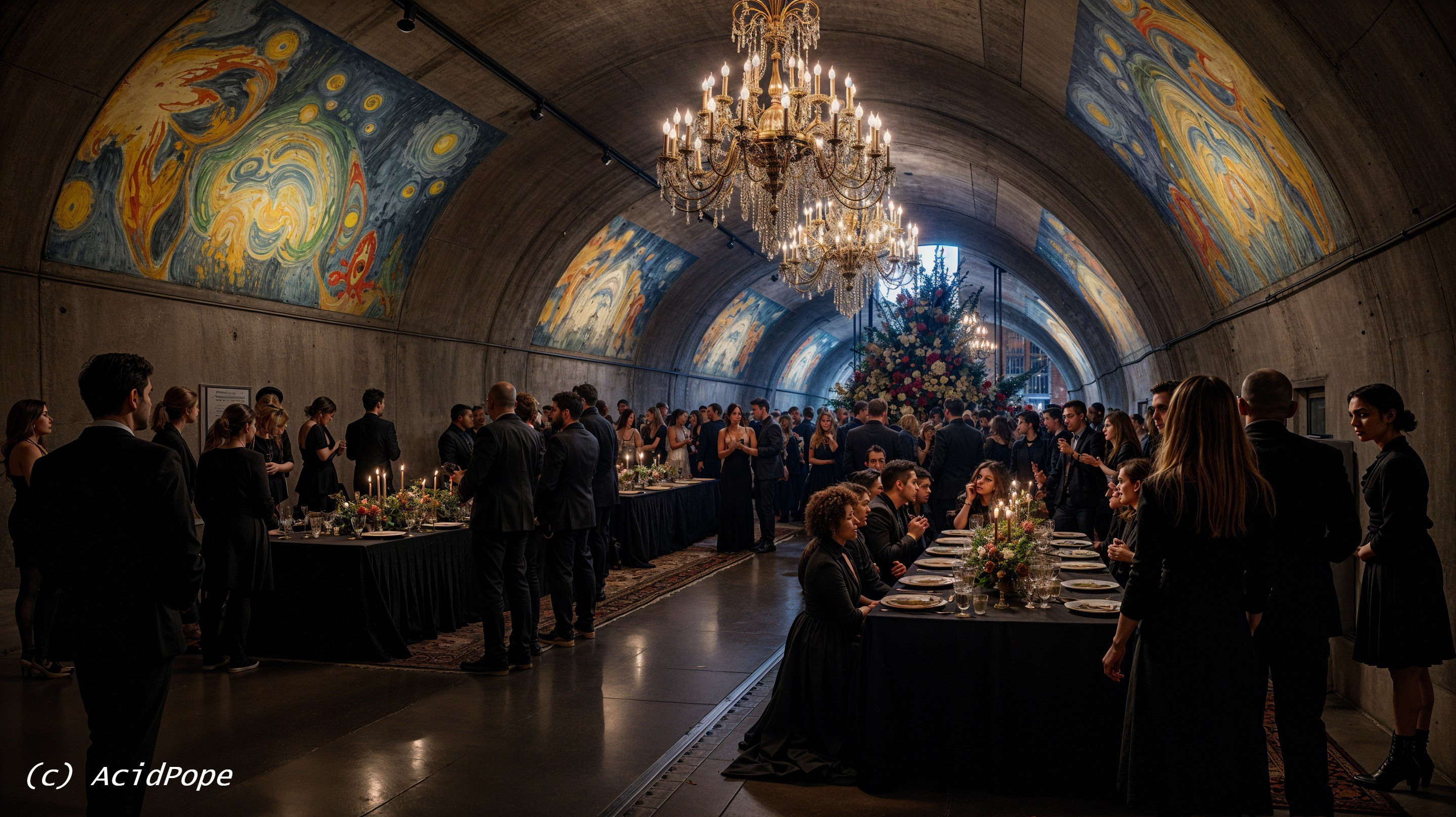 Elegant Event in Grand Arched Hall with Chandeliers