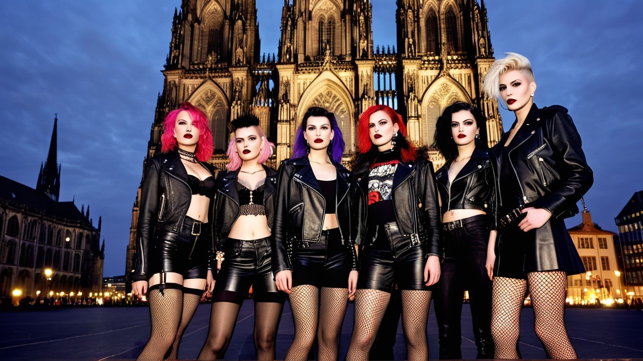 Seven Women in Edgy Fashion by Gothic Cathedral
