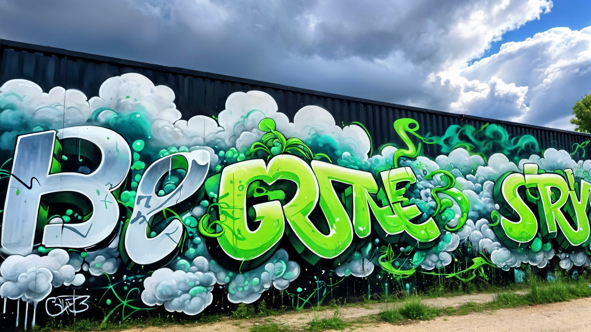 Vibrant Graffiti Mural on Shipping Container
