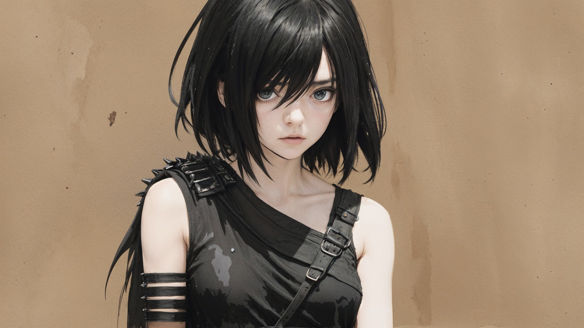 Character Description with Edgy Fashion Elements