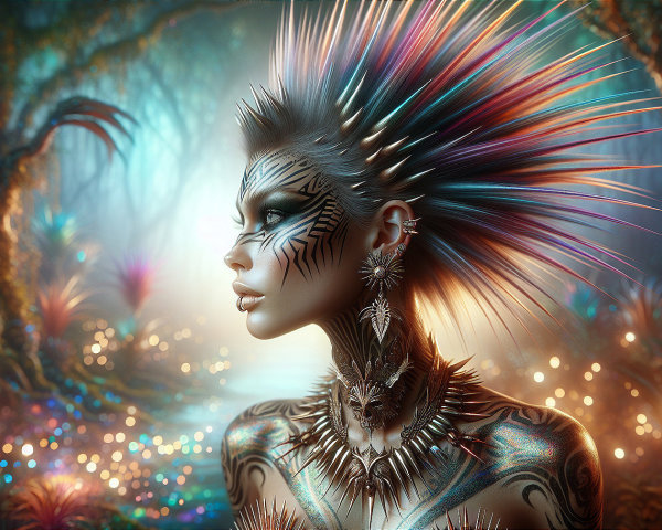 Mystical Figure in Enchanted Forest Setting