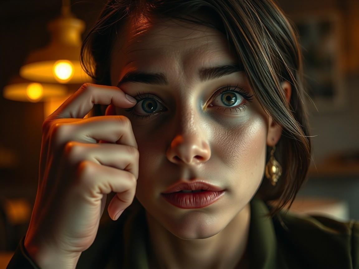 Close-Up Portrait of a Young Woman with Expressive Eyes