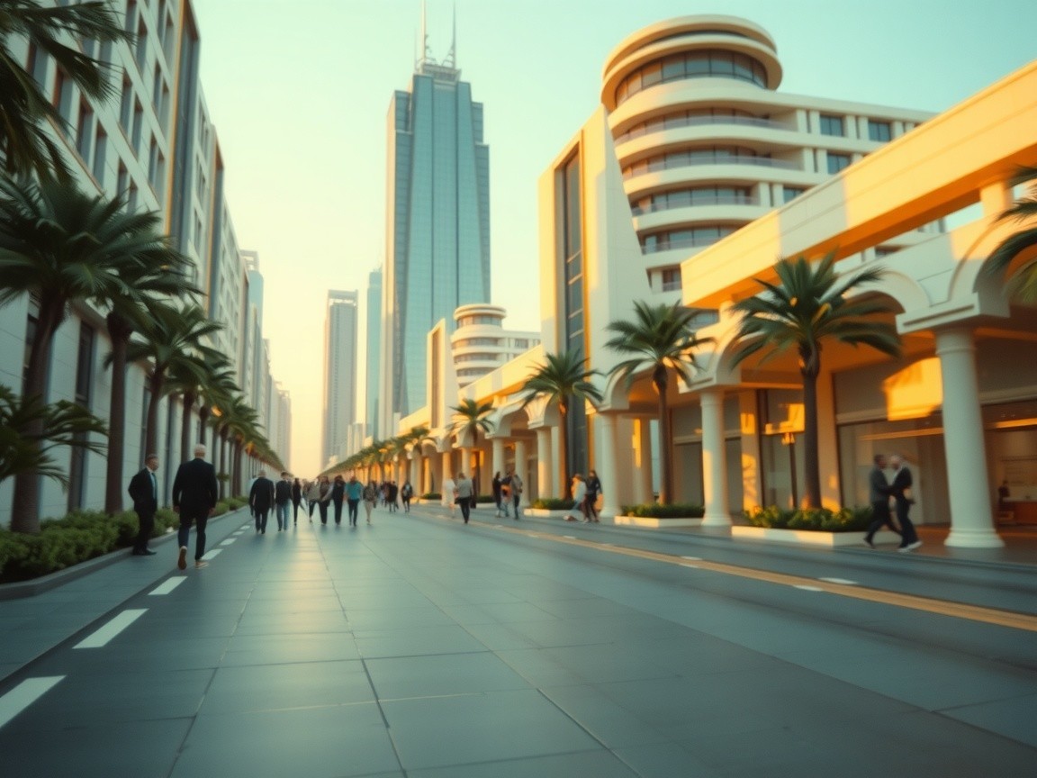 Modern Urban Scene with Contemporary Architecture