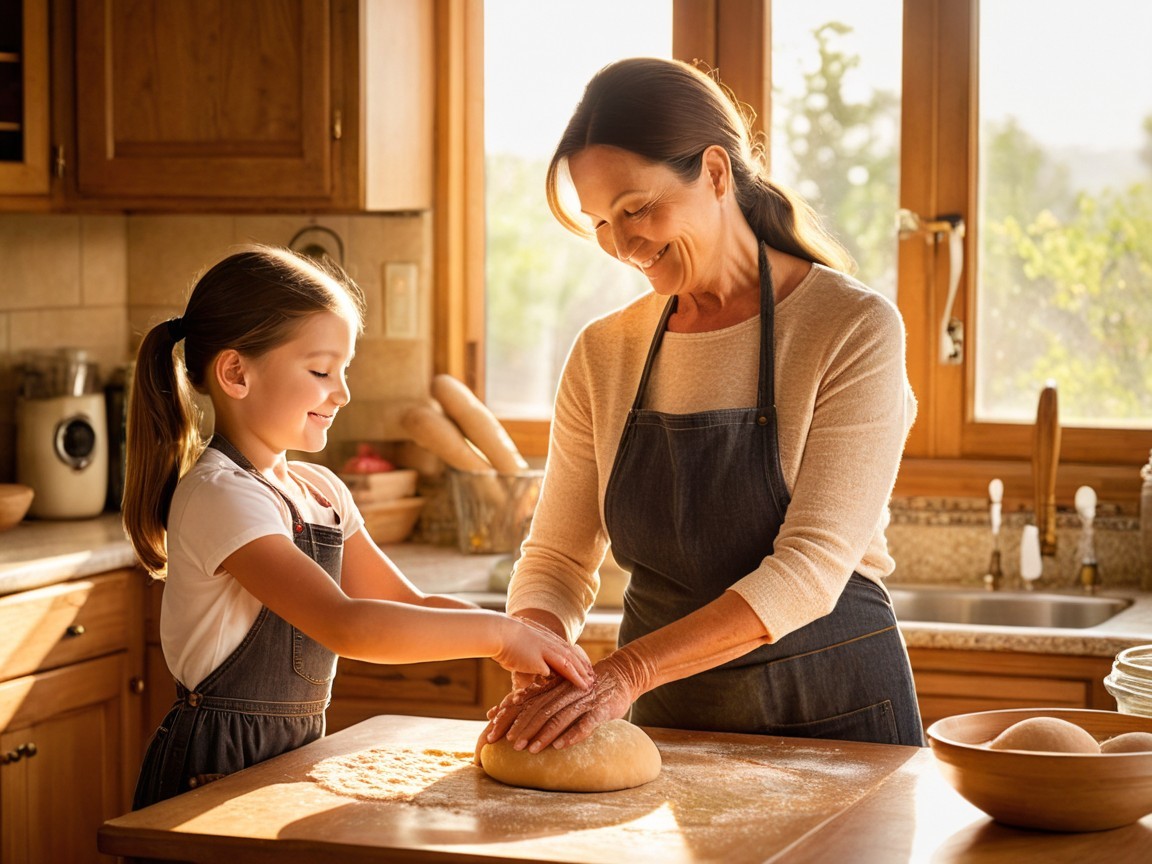 Baking Together: A Grandmother and Girl's Bond