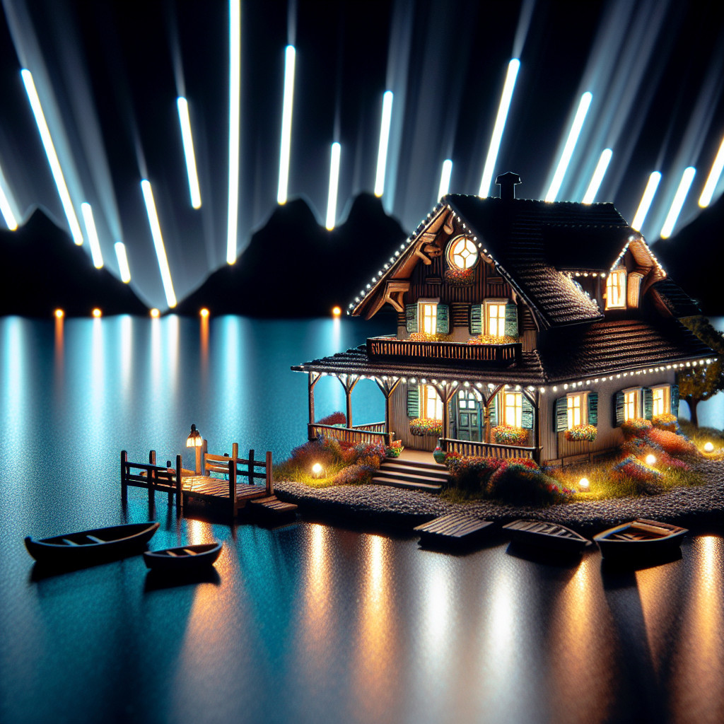 Charming Lakeside House Model with Scenic Details