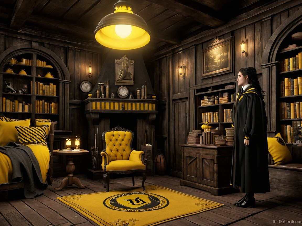 Cozy Wizarding Room with Warm Lighting and Decor