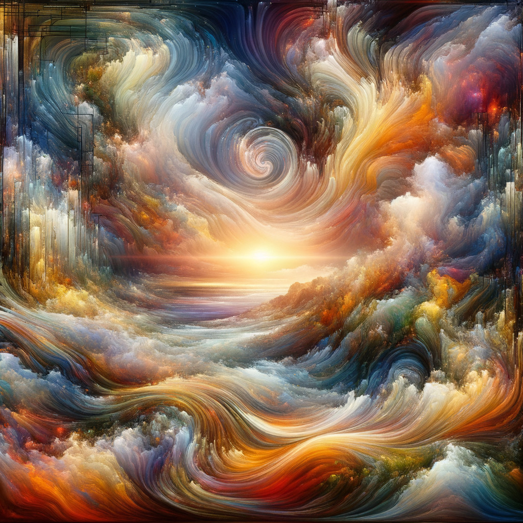 Vibrant Tapestry of Sunset Colors Over Ocean