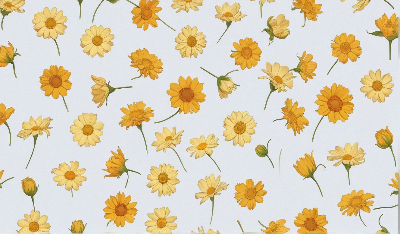 Vibrant Yellow and White Flower Arrangement on Blue