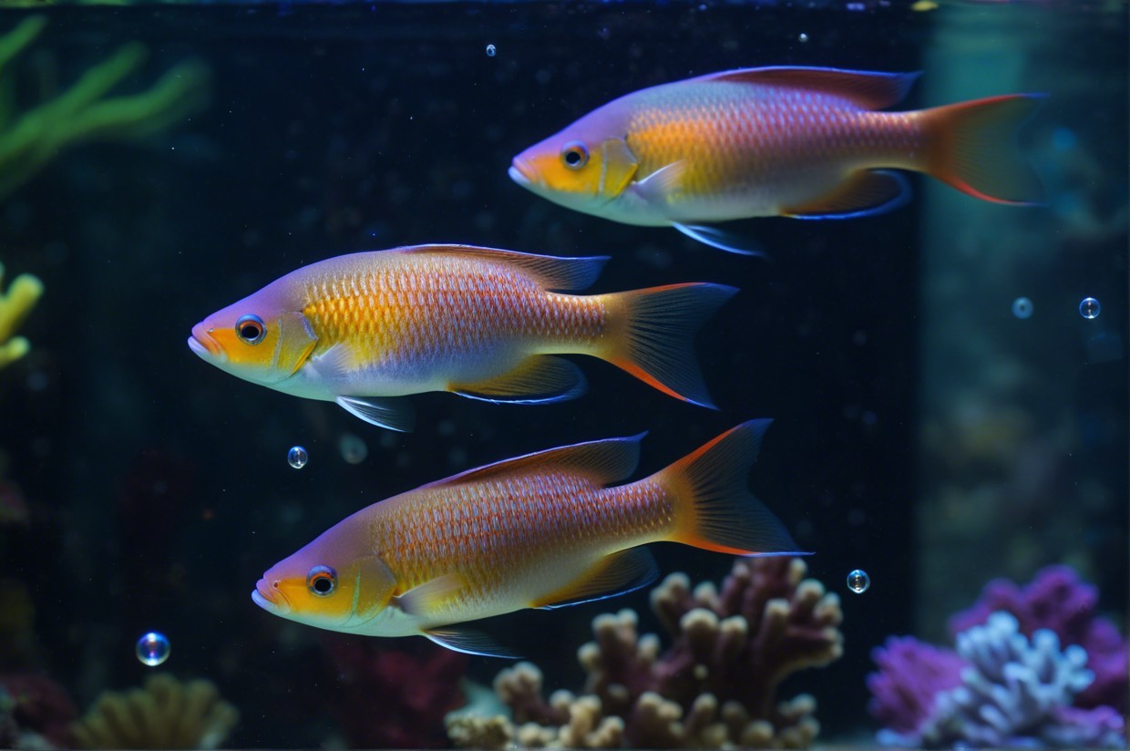 Vibrant Fish in Colorful Aquarium Setting