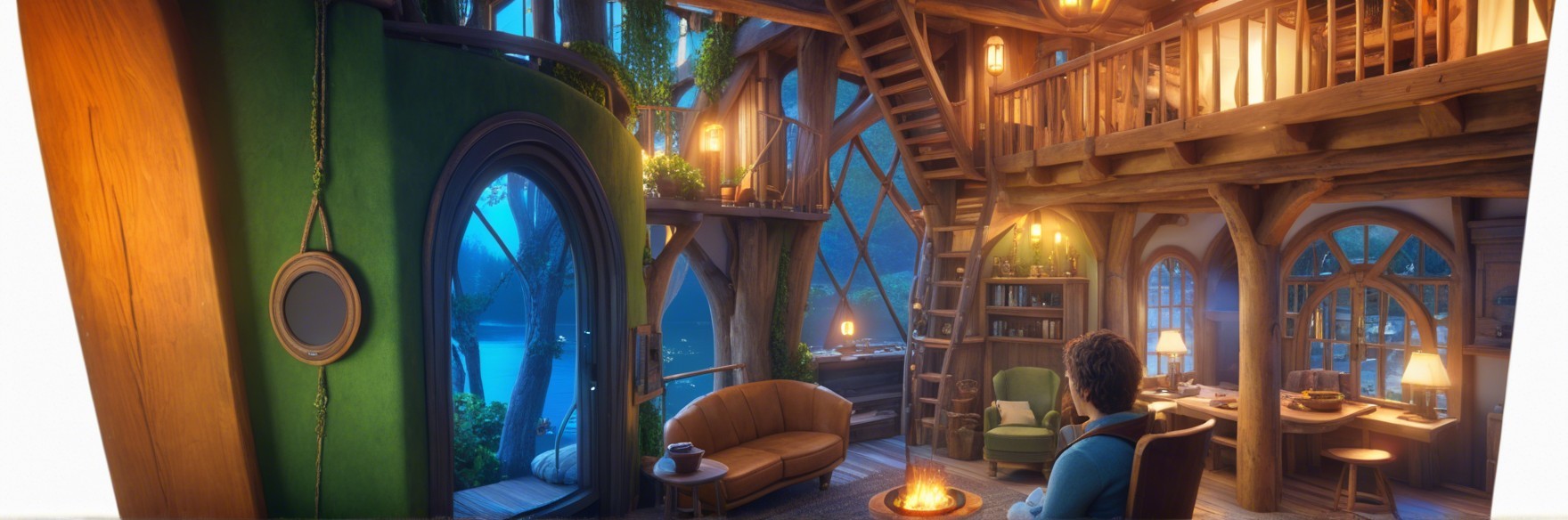 Cozy and Whimsical Treehouse Interior Design