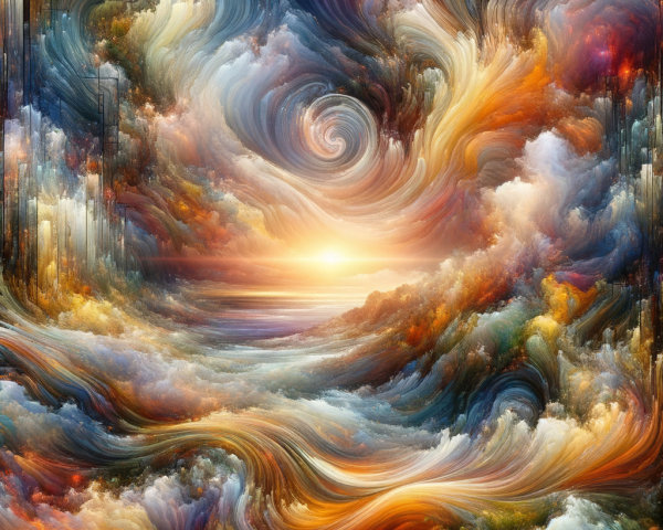 Vibrant Tapestry of Sunset Colors Over Ocean