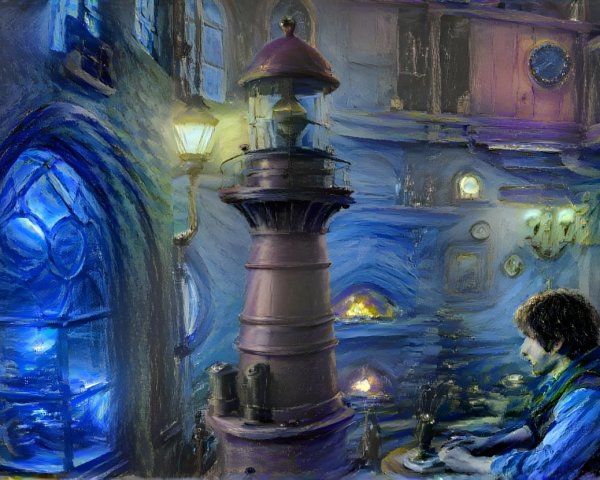 Cozy Interior with Warm Lighting and Decorative Elements