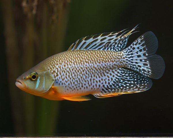 Vibrant Fish with Blue and Black Spot Patterns