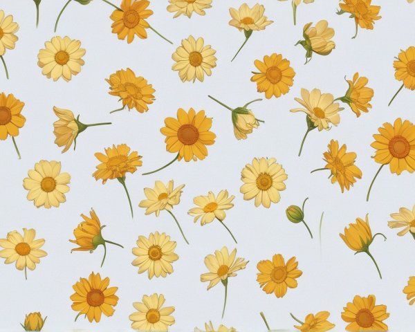 Vibrant Yellow and White Flower Arrangement on Blue