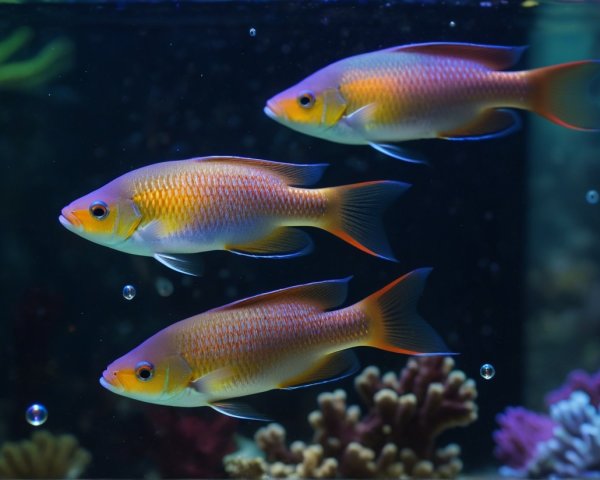 Vibrant Fish in Colorful Aquarium Setting