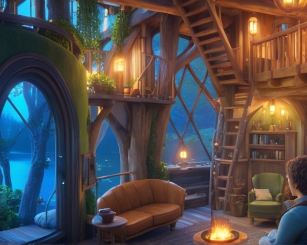 Cozy and Whimsical Treehouse Interior Design
