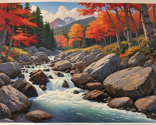 Vibrant Autumn Landscape with River and Foliage