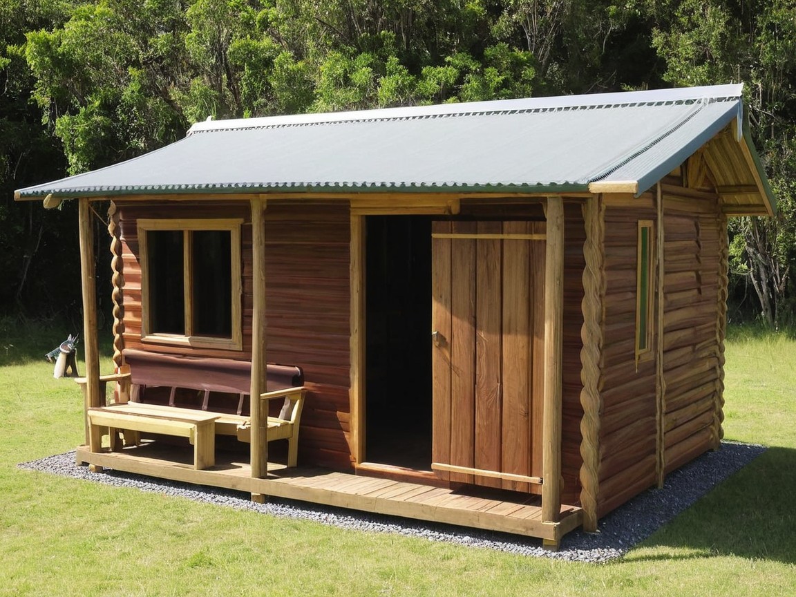 Rustic Wooden Cabin Surrounded by Greenery
