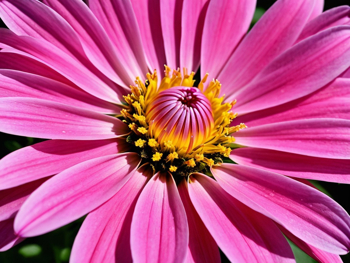 Vibrant Pink Flower with Yellow Stamen in Full Bloom