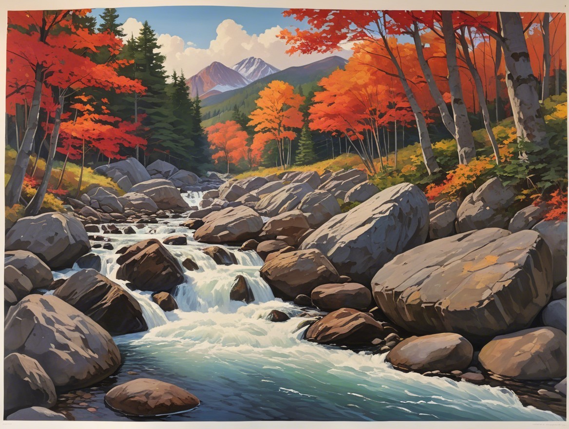 Vibrant Autumn Landscape with River and Foliage