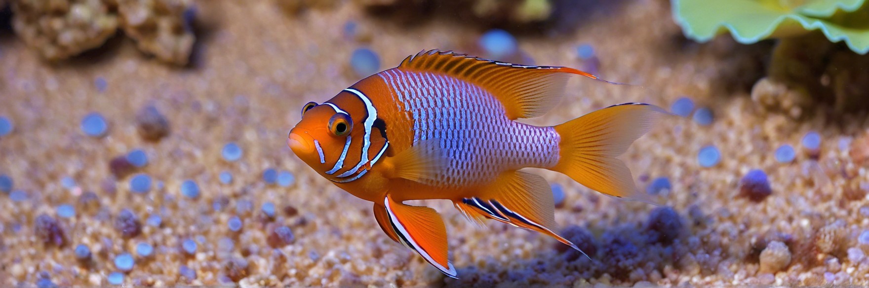 Vibrant Fish with Orange and Blue Hues in Ocean Habitat
