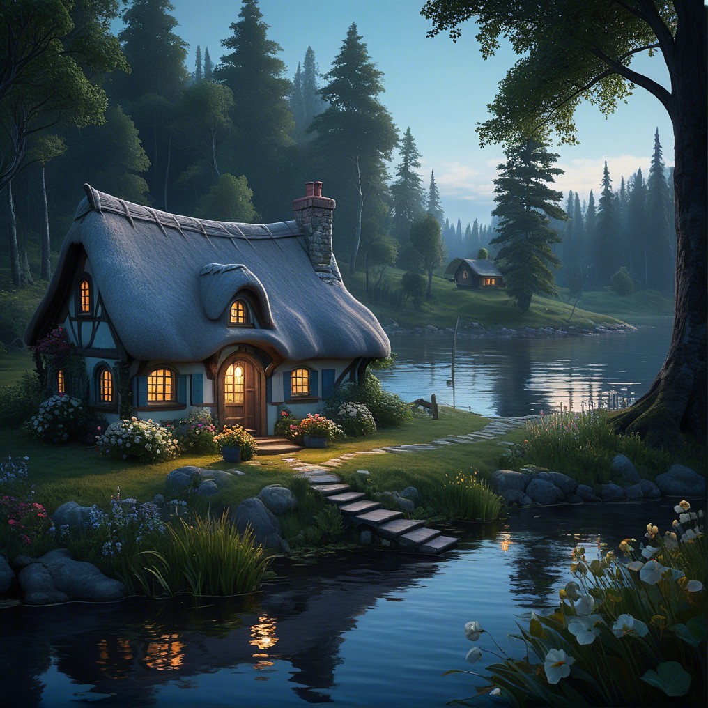Charming Cottage by Serene Lake with Lush Surroundings