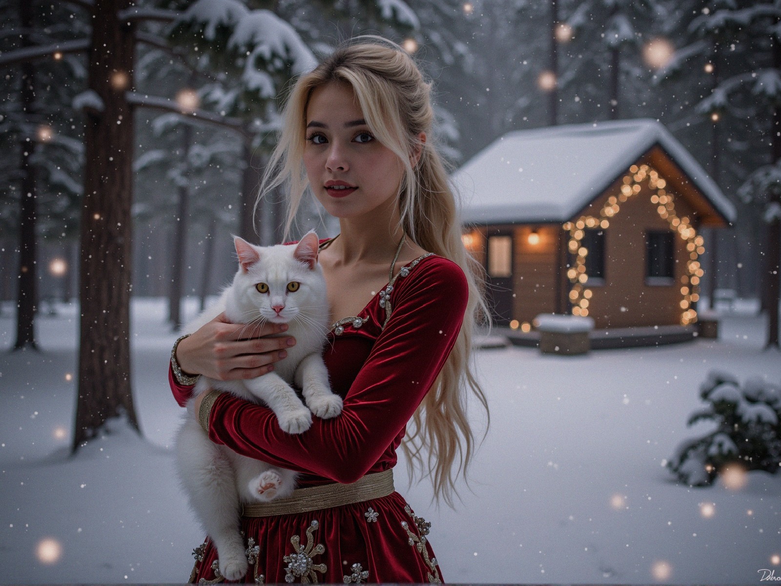 Winter Magic: A Cozy Cabin Scene