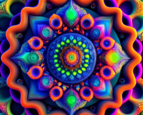 Vibrant Circular Mandala Design with Intricate Patterns