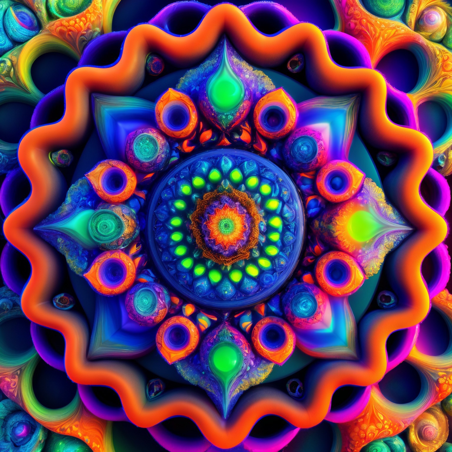 Vibrant Circular Mandala Design with Intricate Patterns