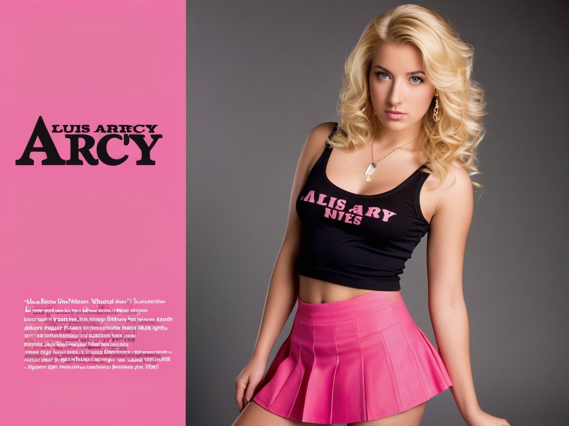 Young woman in stylish black and pink outfit on gray