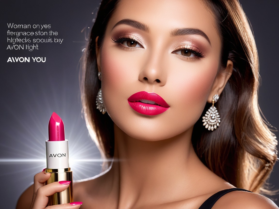 Glamorous Woman Showcasing Bold Pink Lipstick