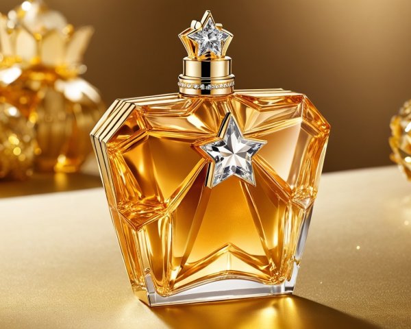 Luxurious Star-Shaped Perfume Bottle with Amber Liquid