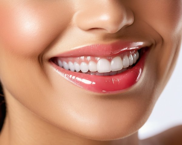 Close-up of a smiling woman's radiant face
