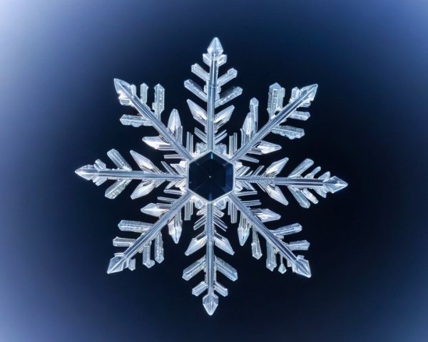 Intricate Snowflake with Geometric Patterns and Details