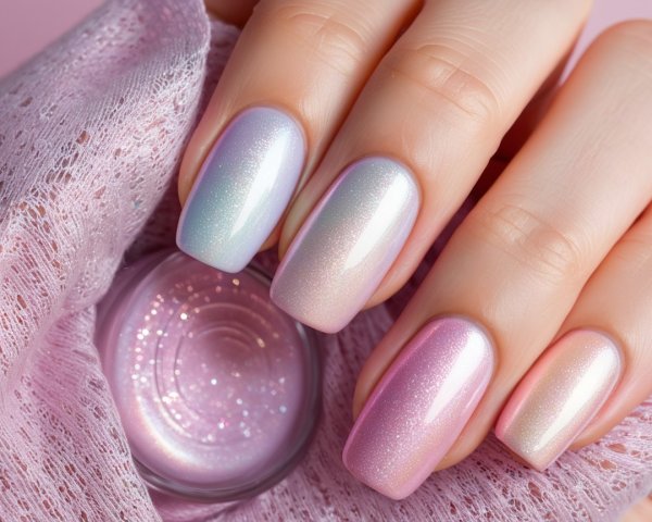 Ombre Manicure with Pastel Pink and Lavender Finish