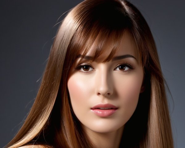 Close-up Portrait of a Young Woman with Brown Hair