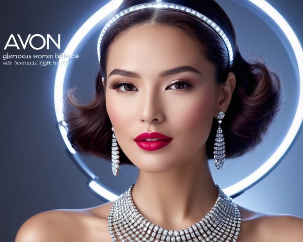 Glamorous Woman with Vintage Curls and Radiant Makeup