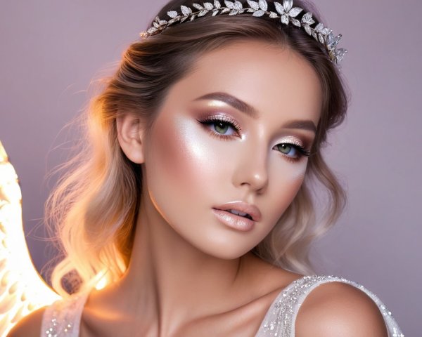 Close-Up Portrait of Young Woman with Radiant Skin