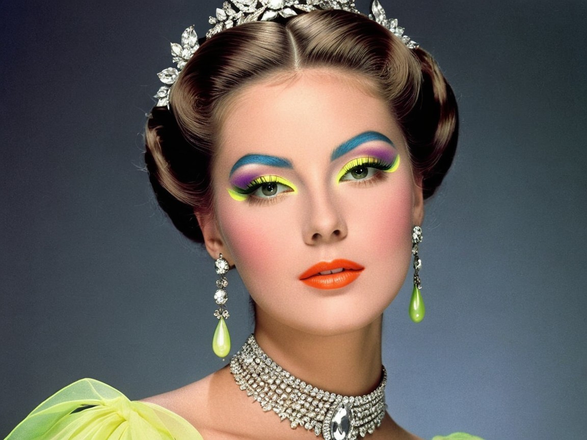 Vibrant Makeup Portrait of a Regal Woman